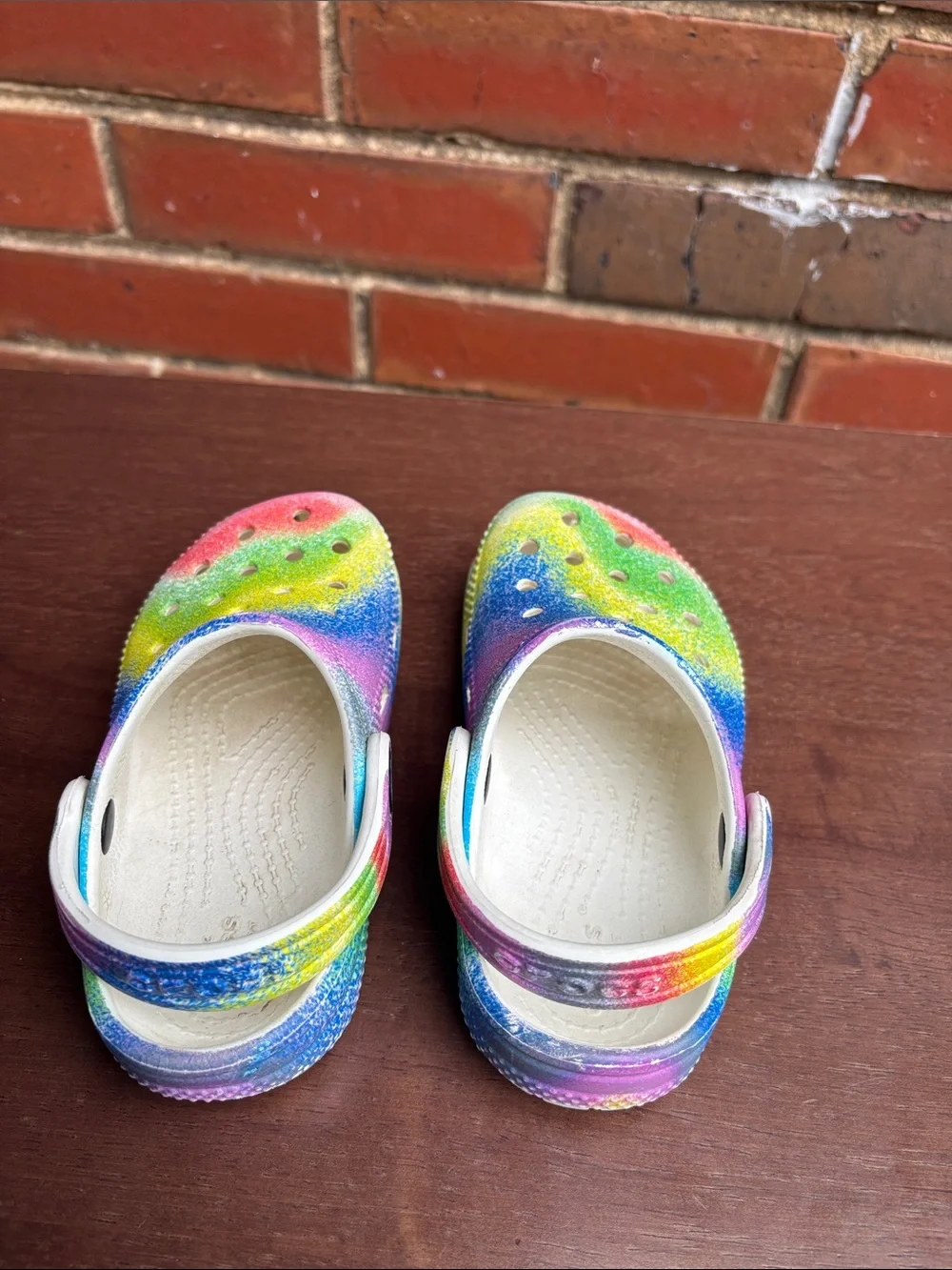 CROCS Kids Tie-Dye Slip-On Clogs in Rainbow Colors